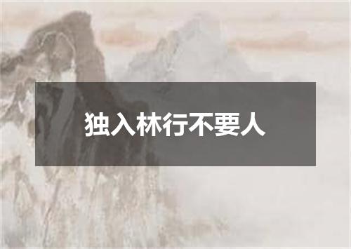 独入林行不要人