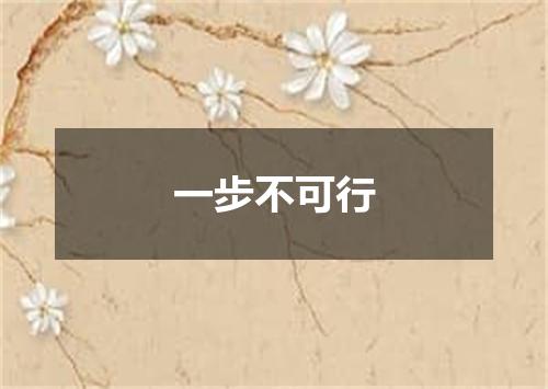 一步不可行