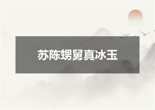 苏陈甥舅真冰玉