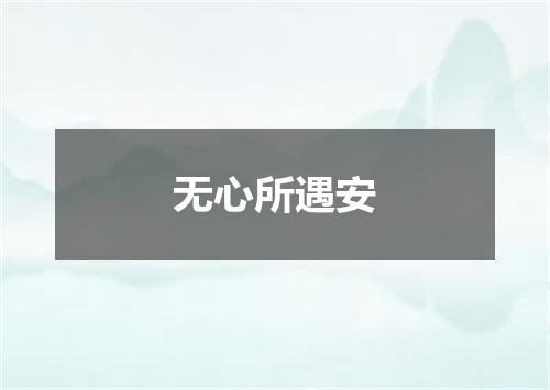 无心所遇安