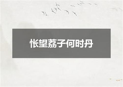 怅望荔子何时丹