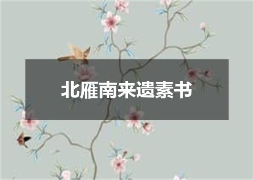 北雁南来遗素书