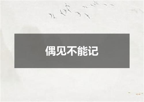 偶见不能记
