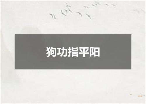 狗功指平阳