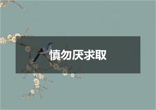慎勿厌求取