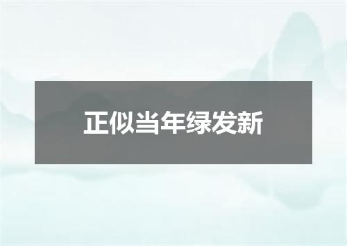 正似当年绿发新