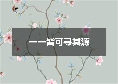 一一皆可寻其源