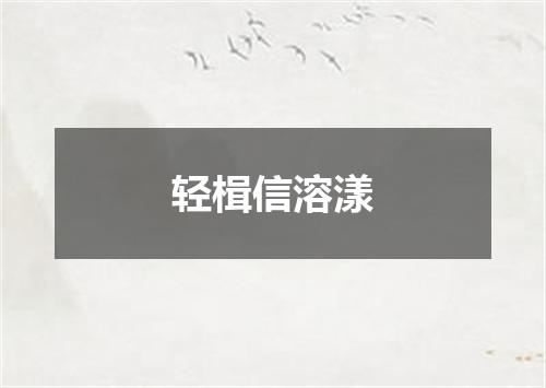 轻楫信溶漾