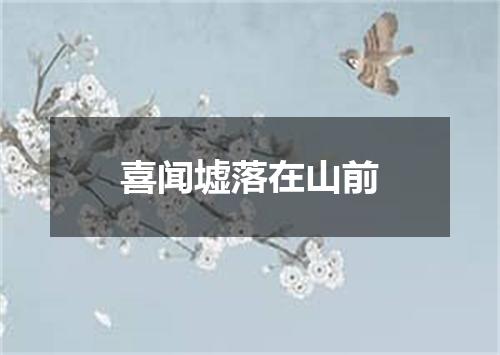 喜闻墟落在山前