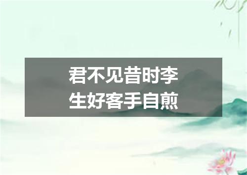 君不见昔时李生好客手自煎