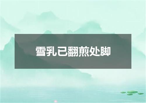雪乳已翻煎处脚