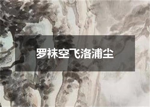 罗袜空飞洛浦尘