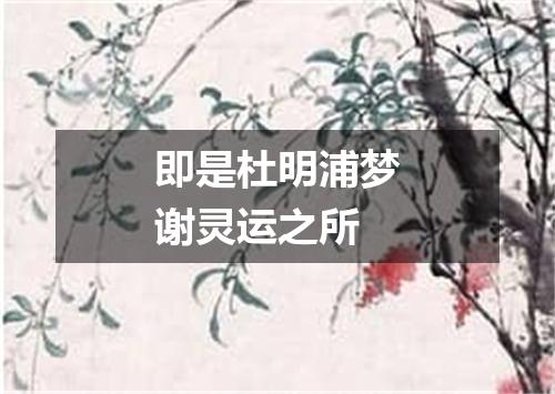 即是杜明浦梦谢灵运之所