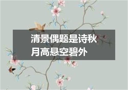 清景偶题是诗秋月高悬空碧外