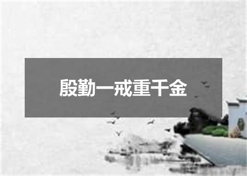 殷勤一戒重千金