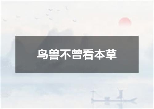 鸟兽不曾看本草