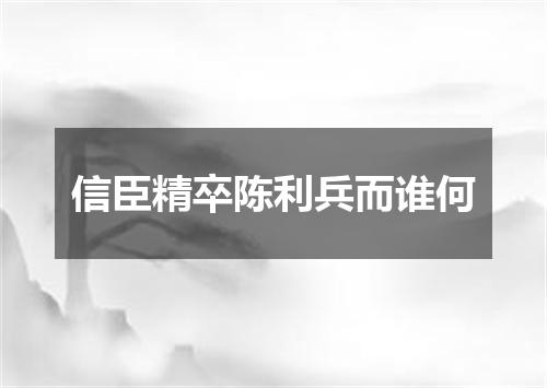 信臣精卒陈利兵而谁何