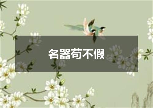 名器苟不假