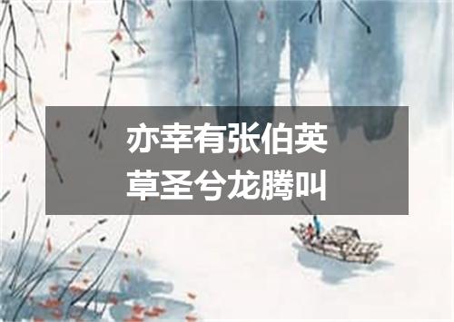 亦幸有张伯英草圣兮龙腾叫