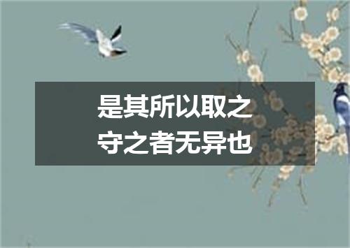是其所以取之守之者无异也