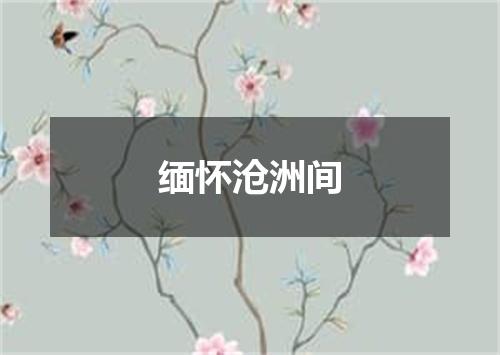 缅怀沧洲间