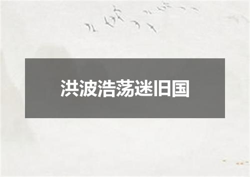 洪波浩荡迷旧国