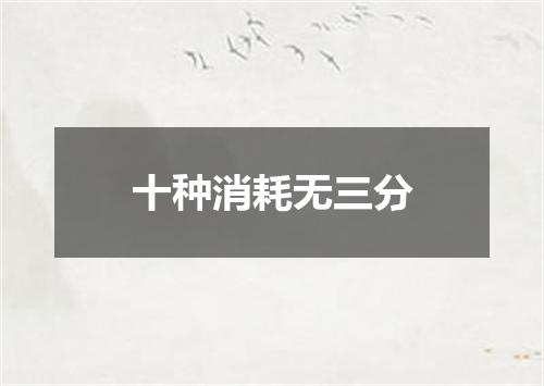 十种消耗无三分