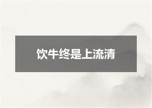 饮牛终是上流清