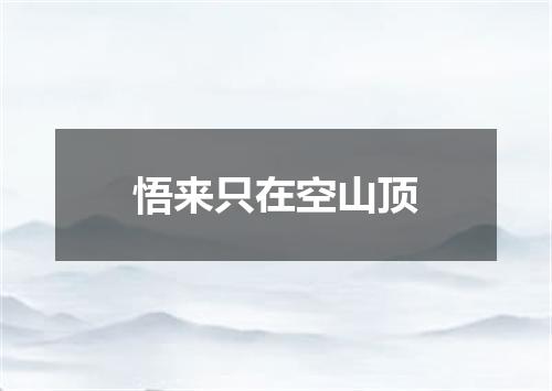 悟来只在空山顶