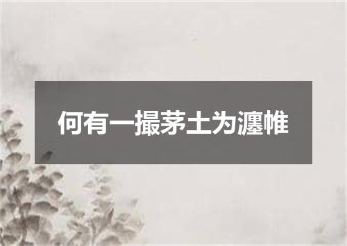 何有一撮茅土为瀍帷