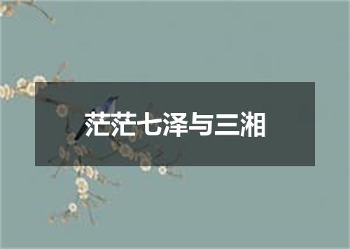 茫茫七泽与三湘
