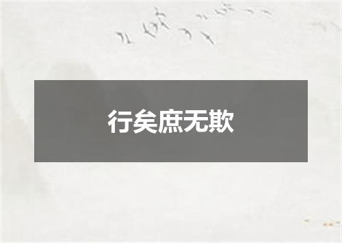 行矣庶无欺