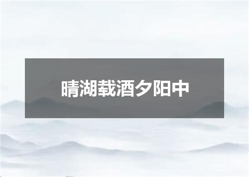 晴湖载酒夕阳中