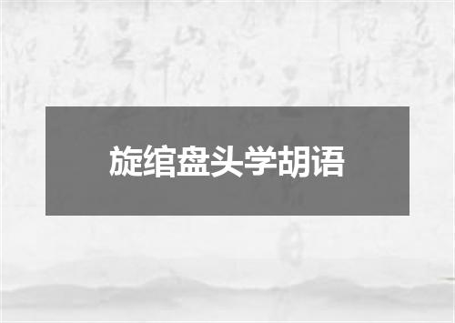 旋绾盘头学胡语