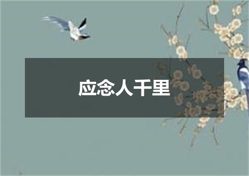 应念人千里