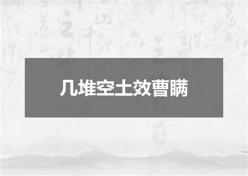 几堆空土效曹瞒