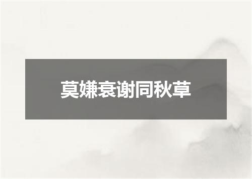 莫嫌衰谢同秋草