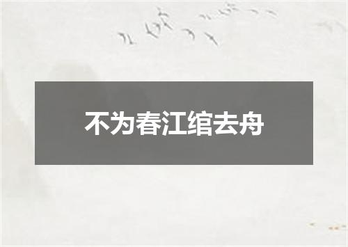 不为春江绾去舟