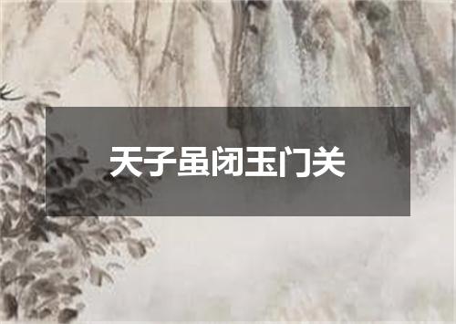 天子虽闭玉门关