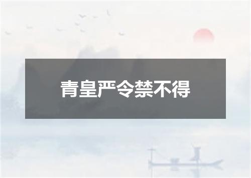 青皇严令禁不得