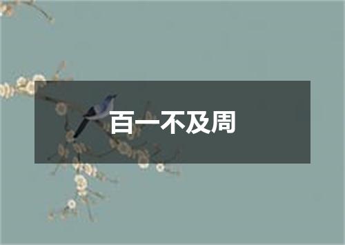 百一不及周