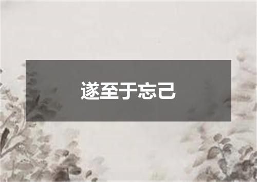 遂至于忘己