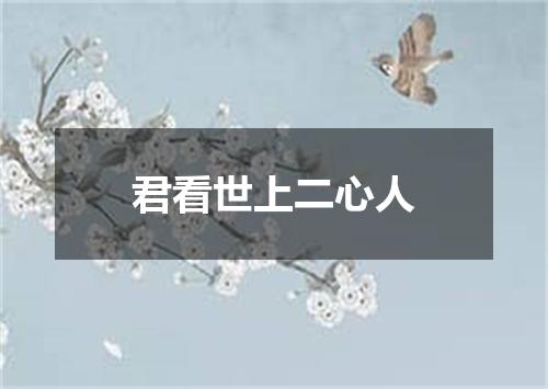 君看世上二心人