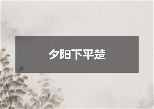 夕阳下平楚