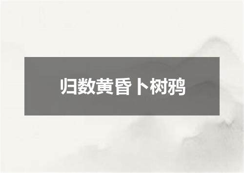 归数黄昏卜树鸦