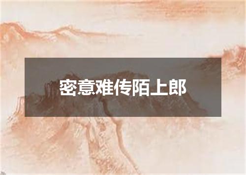 密意难传陌上郎