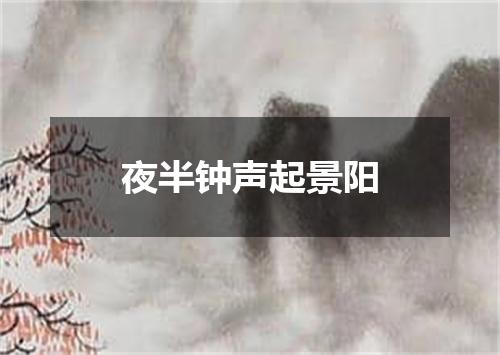 夜半钟声起景阳