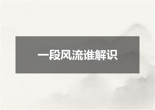 一段风流谁解识