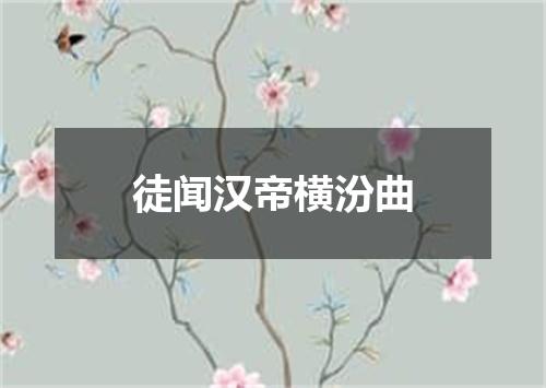 徒闻汉帝横汾曲