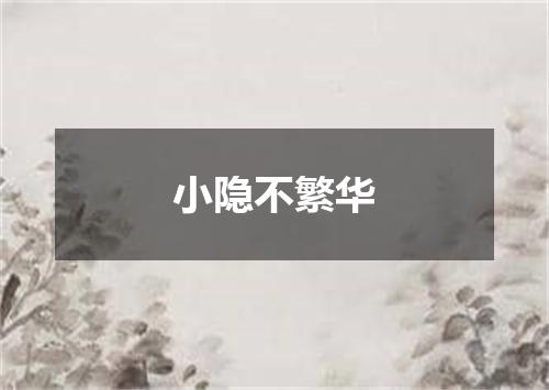 小隐不繁华